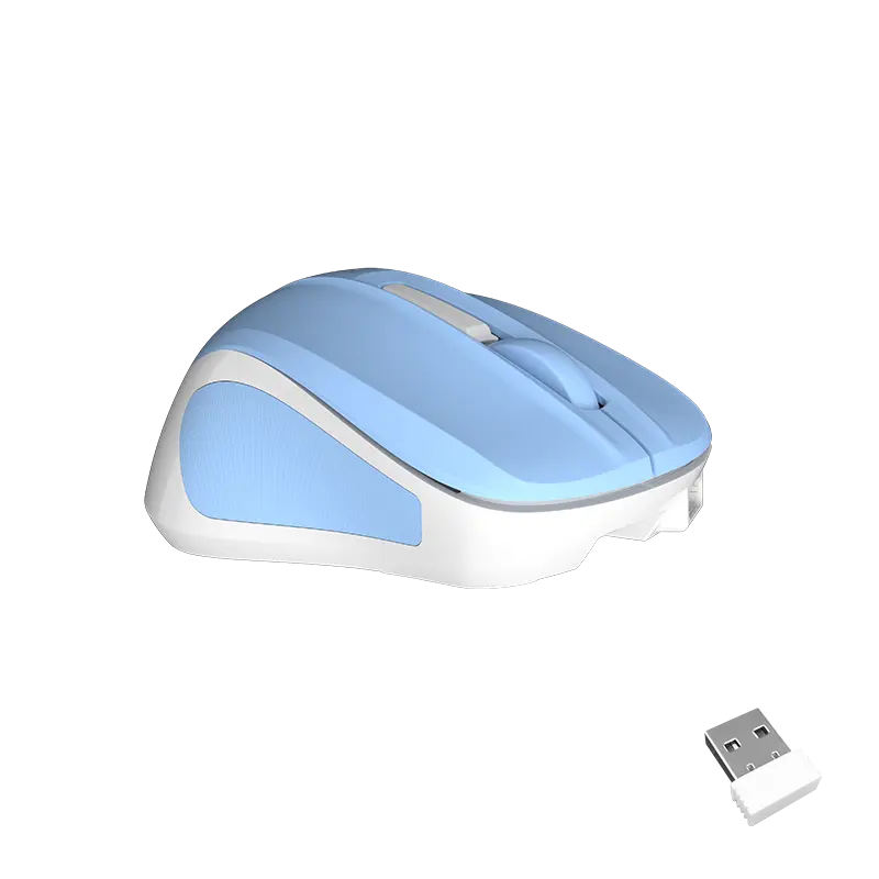 Silencieux Mini 2.4G
<br>Souris sans fil bleue optique 2