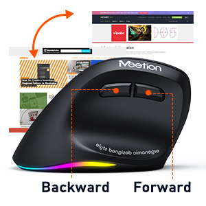 Left-Handed Ergonomic Wireless Mouse - Meetion