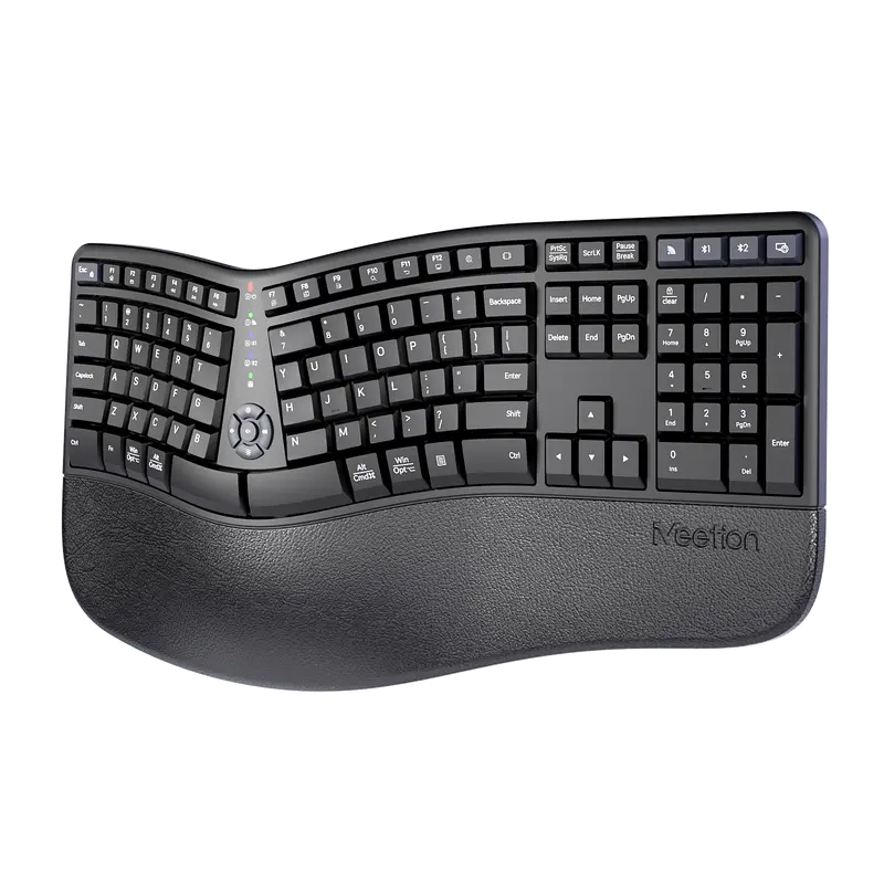 Bàn phím công thái học không dây hai chế độ cho nhiều thiết bị