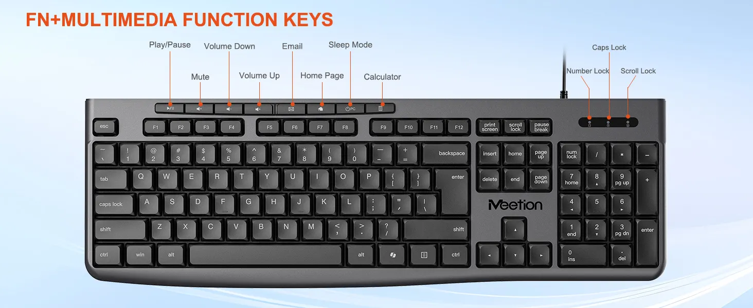 K295 Zero Noise, Durable Wired Office Keyboard