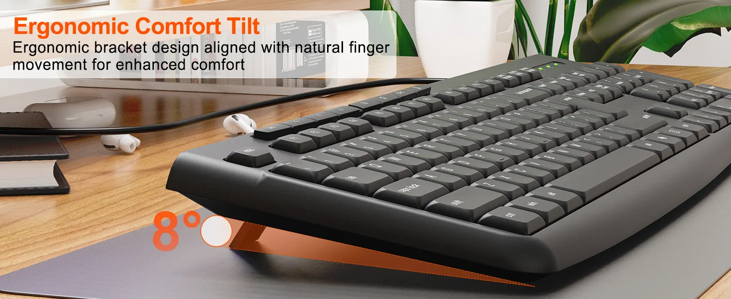 K295 Zero Noise, Durable Wired Office Keyboard